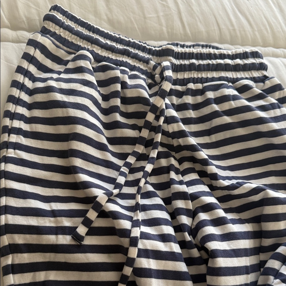 DAILY DRILLS Striped Navy and White Women's Pants - Picture 3 of 3